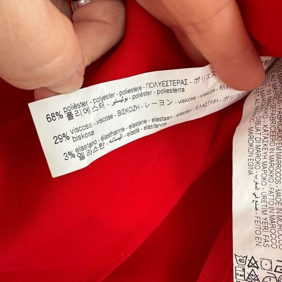 Zara Off Shoulder One Sleeve Red Blouse Top XS - Picture 6 of 6